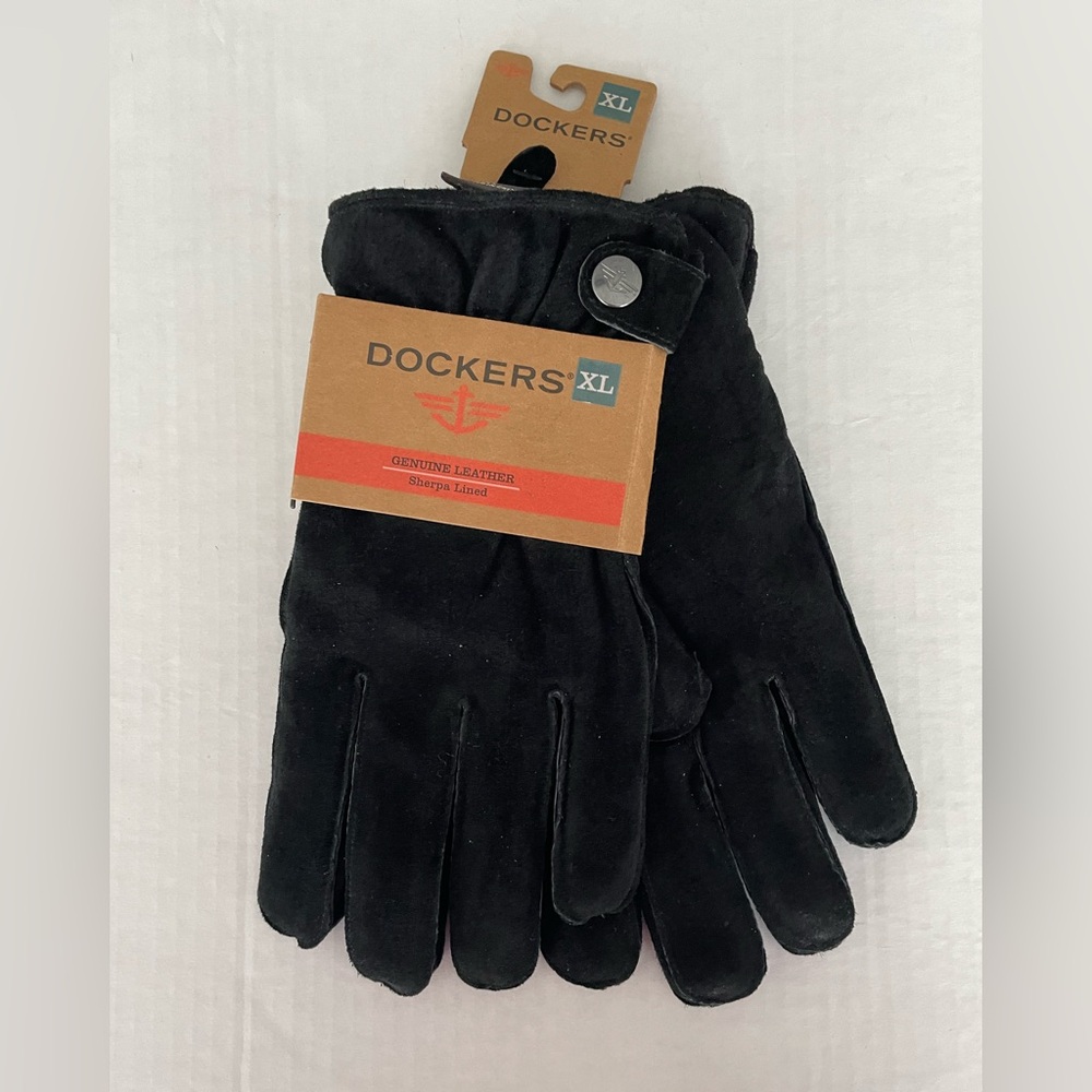 Dockers XL Black Suede Gloves for Men